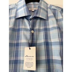 Peter Millar Men's Plaid Shirt W/Spread Collar, XL, NWT